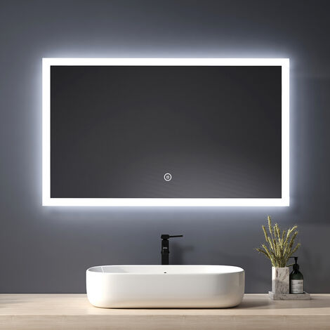 Heilmetz Specchio da bagno a LED specchio da bagno con illuminazione specchio da parete specchio IP44 risparmio energetico