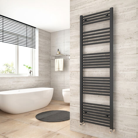 Heilmetz Straight Heated Towel Rail Bathroom Warmer Heating Radiator Anthracite 1600×500mm Suitable for 8m²