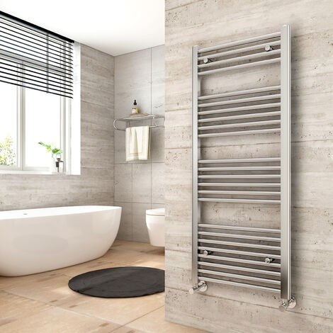 Heilmetz Straight Heated Towel Rail Bathroom Warmer Heating Radiator Chrome 1200×500mm Suitable for 6m²