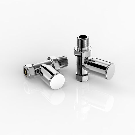 Heilmetz Straight Radiator Valve Chrome (Pair)