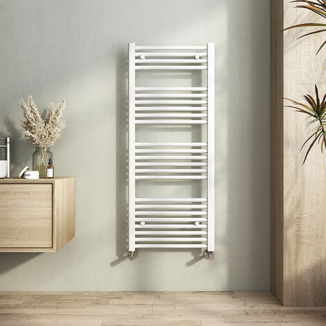 Heilmetz Straight White Heated Towel Rail Radiator 1200 × 500mm