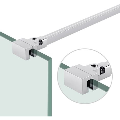 HEILMETZ support bar shower wall stabilization bar, with angle Fle×ible 180° Rotatable, support bar for shower doors -Universal Use for 6-8mm glass thickness Chrome (500mm)