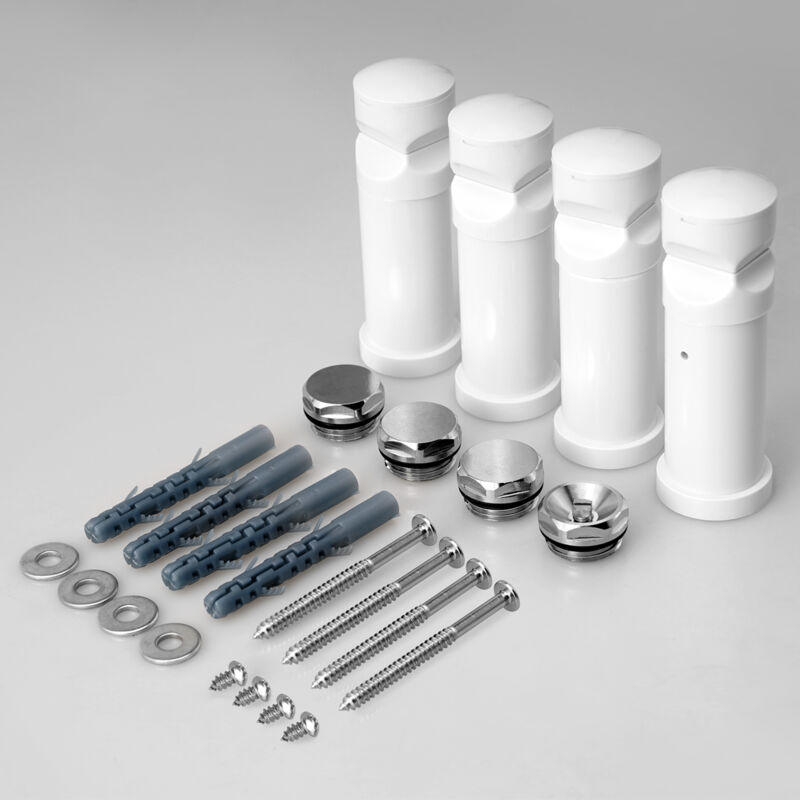Support de montage pour radiateur salle de bain support mur kit de montage Blanc - Heilmetz