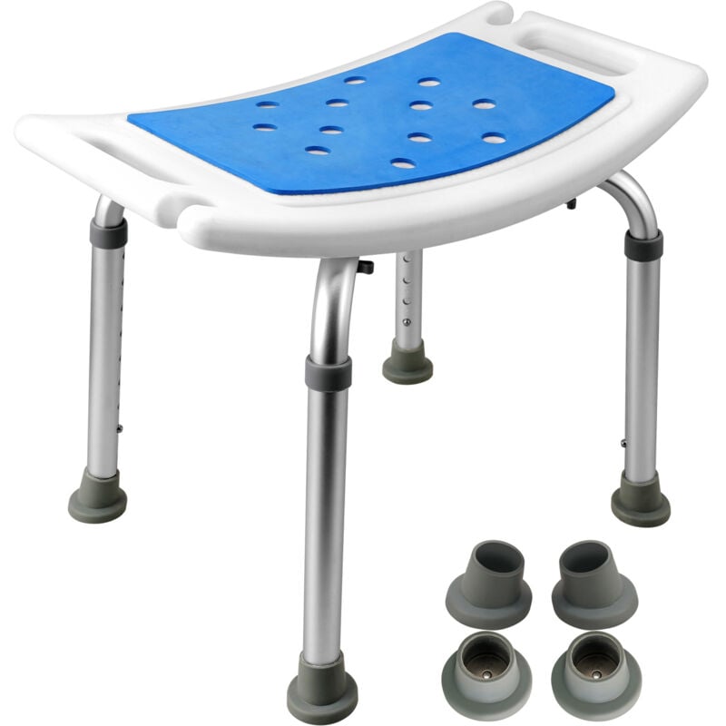 Tabouret de douche chaise de salle de bain siège de chaise de bain réglable en hauteur 8 fois 34-52cm avec pieds antidérapants - Heilmetz