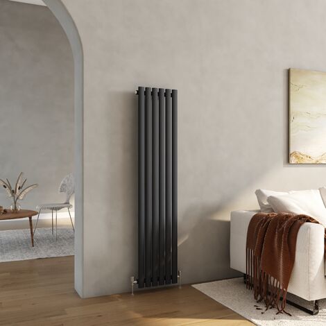 Heilmetz Vertical Radiator Single Modern Oval Column Radiator Central Heating Radiators 1600 × 354 mm Anthracite
