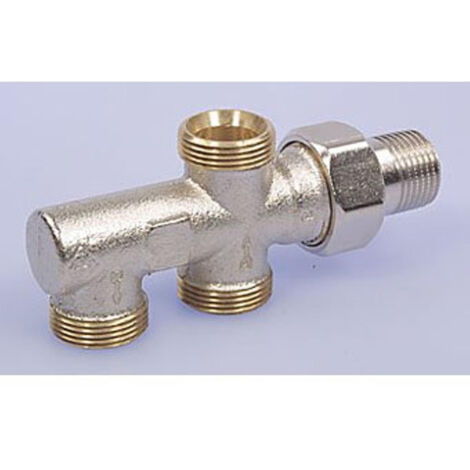 Heimeier Duolux bloc de raccordement inférieur 2 tubes M24x1,5 1/2 non réglable