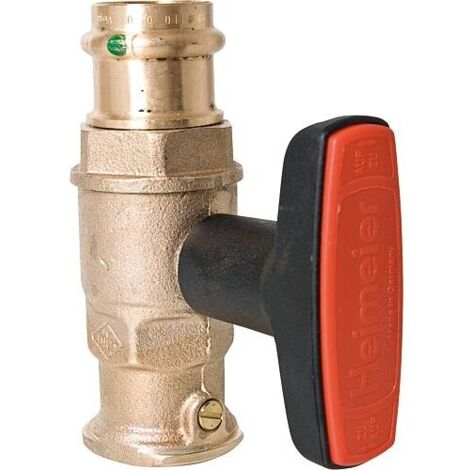 HEIMEIER Pumpen-Kugelhahn Globo P-S 28mm Viega Pressanschluss x1", Rotguss, 0632-28.000