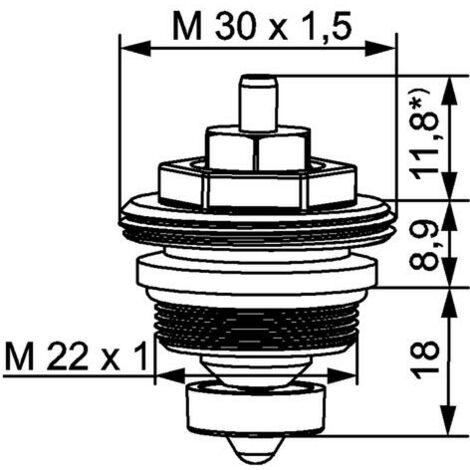 Heimeier Mikrotherm Thermostatventil Oberteil 3//8-1//2 Ventileinsatz bis 1985