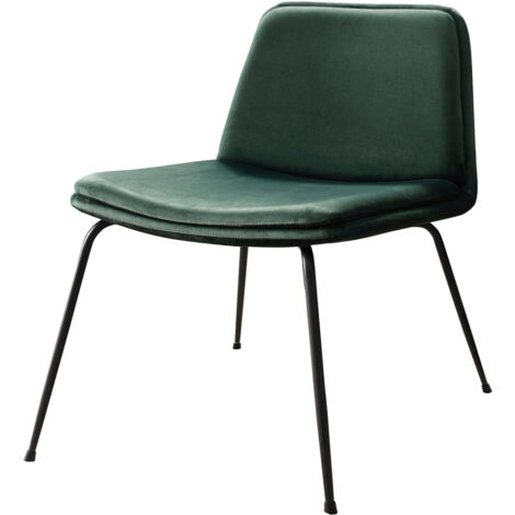 Heine-Chaise longue avec pieds en métal en velours vert noir