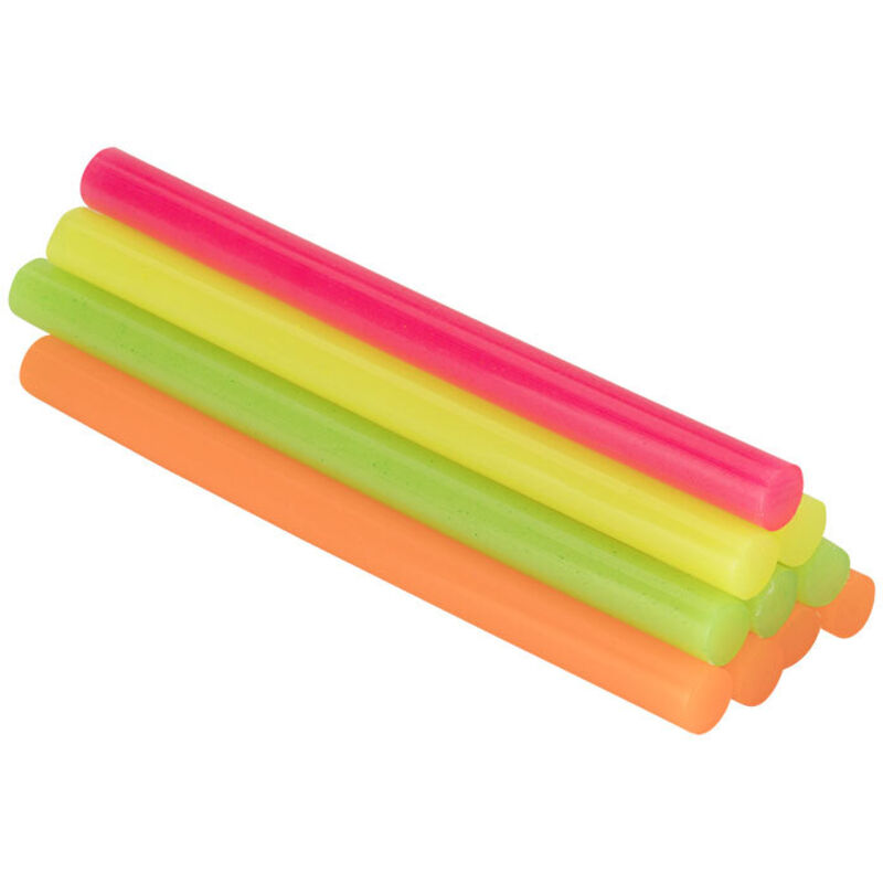 Klebestangen Dekoration und Hobby Ø8x120mm Fluor-Mischfarben Blister 20 Einheiten. 20430106 Salki