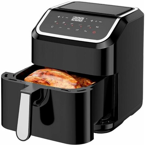 JOEAIS Heißluftfritteuse 5.5L XXL Air Fryer Ohne Öl Heizluft Fritteuse LED-Touchscreen, 1600,00 W, Airfryer Einstellbare Zeit/Temperaturregelung 9 Programmen für Braten