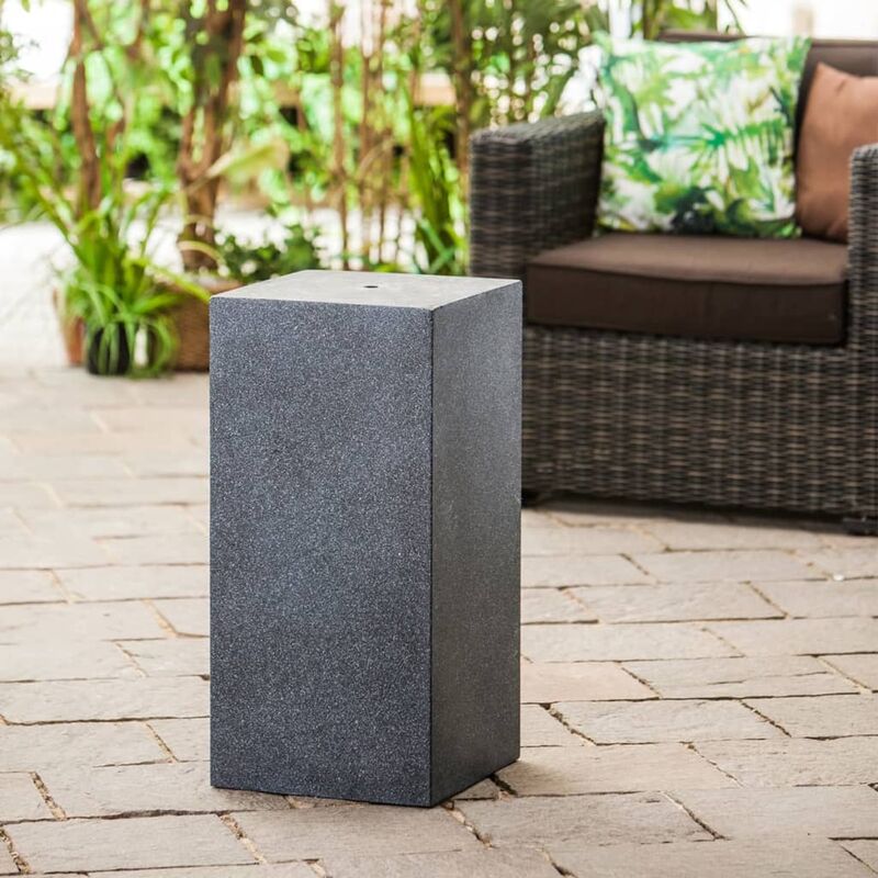 

HEISSNER Base fuente de terraza con forma de prisma negro 39x39x68 cm