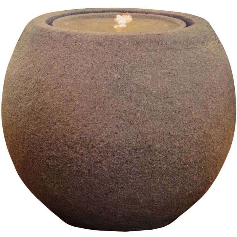

Fuente de terraza con bola LED oxidado 50x50x43 cm - Marrón - Heissner