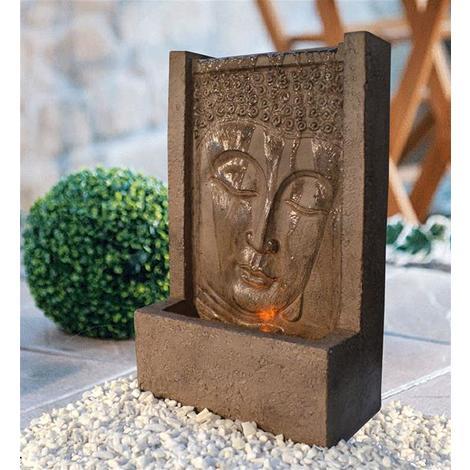 Heissner Terrassenbrunnen Gartenbrunnen Buddha Led 23x12x38cm