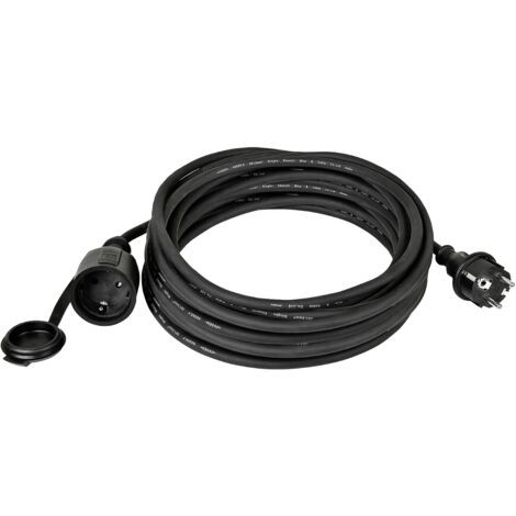Heitech Schutzkontakt-Verlängerungskabel IP44 10 Meter schwarz