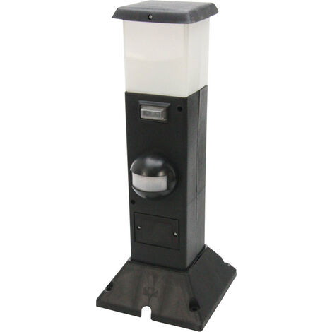Heitronic 35111 Shanghai Außenstandleuchte mit Bewegungsmelder LED E14 15 W Schwarz