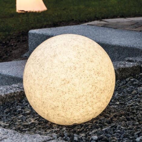 Heitronic 35956 Mundan Gartenleuchte Kugel   LED, Energiesparlampe E27 9 W Granit-Grau (matt)
