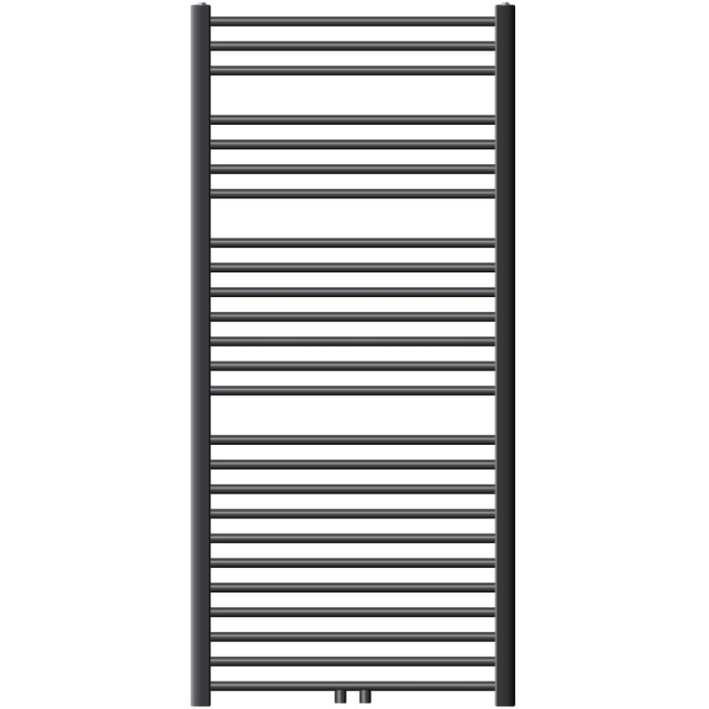 Ecd Germany - Badheizkörper 750 X 1500 Mm Anthrazit Gebogen Mit Mittelanschluss - Design Heizkörper Handtuchwärmer Handtuchtrockner