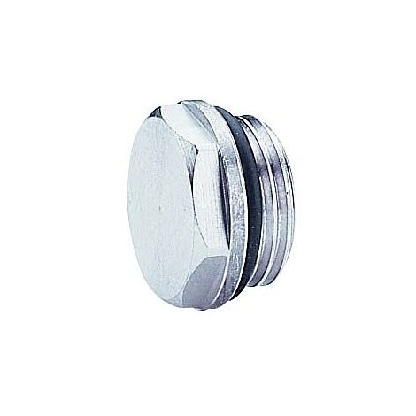 Heizkörper Verschlussstopfen 1/2" Aussengewinde, Messing chrom
