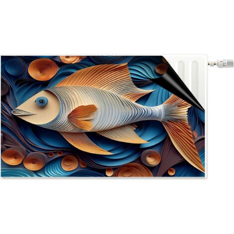 Heizkörperabdeckmatte Dekorative Heizkörperabdeckung Magnet Fisch 3D