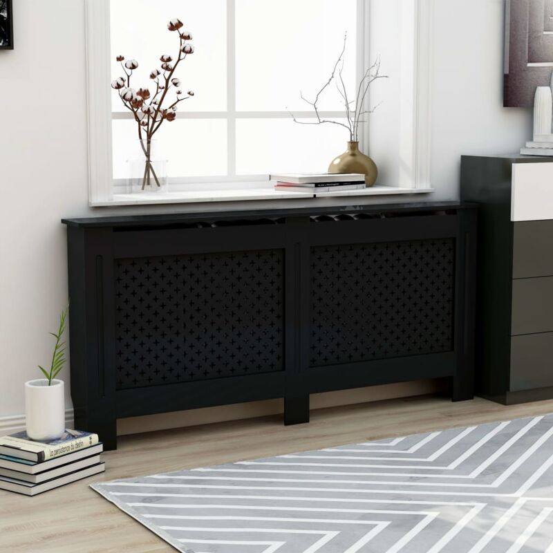 Vidaxl Heizkörperverkleidung Schwarz 172x19x81, 5 Cm Mdf