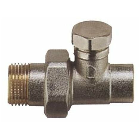 Heizkörperventil, Rücklaufverschraubung 1/2" x 15mm, vernickelt, Durchgang
