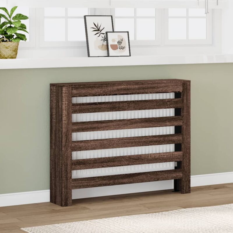 Heizkörperverkleidung Braun Eiche 104x20x82 Cm Holzwerkstoff Vidaxl