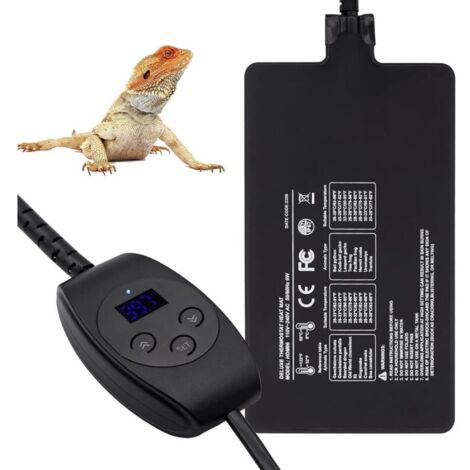 Heizmatte für Reptilien mit Thermostat, verstellbare Terrarien-Heizmatte für Reptilien, Schildkröten, Schlangen, Echsen, Geckos, Einsiedlerkrebse, Frösche, Spinnen, Pflanzkästen (11W: 15x20CM)