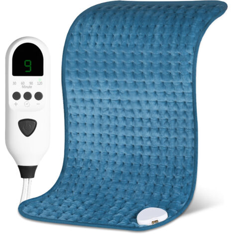 Heizmatte mit automatischem Verschluss, 40 x 76 cm, elektrischer Heizstreifen mit digitaler Steuerung, maschinenwaschbar, blau
