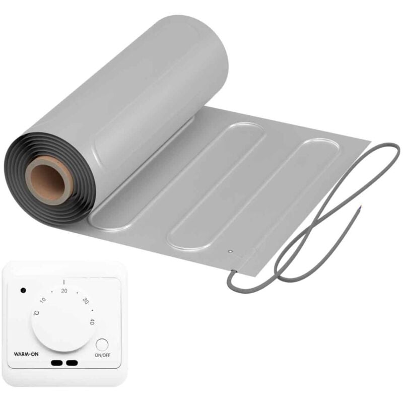 Warmon - Natte chauffante alu 150 W/m² avec Thermostat AC3082H analogique, blanc - 1 m²