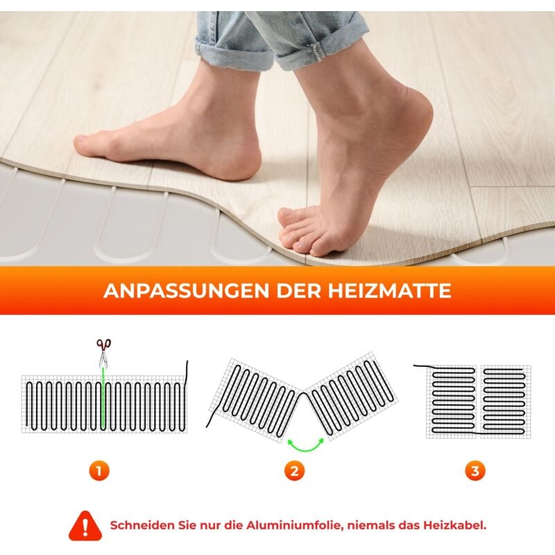 Warmon - Heizmatte alu 150 W/m² mit Thermostat s 100 Serie