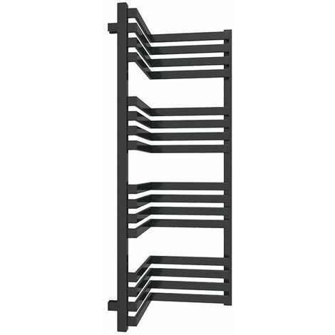 Heizungsbetrieb Eckheizkörper - Mattschwarz - Höhe 465mm Breite 350mm - 245 Watt - INC465/350SXN