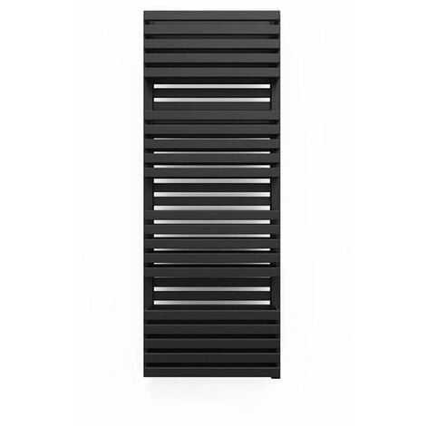 Heizungsbetrieb Handtuchheizkörper - Mattschwarz - Höhe 870mm Breite 450mm - 550 Watt - QUA870/450BSXN