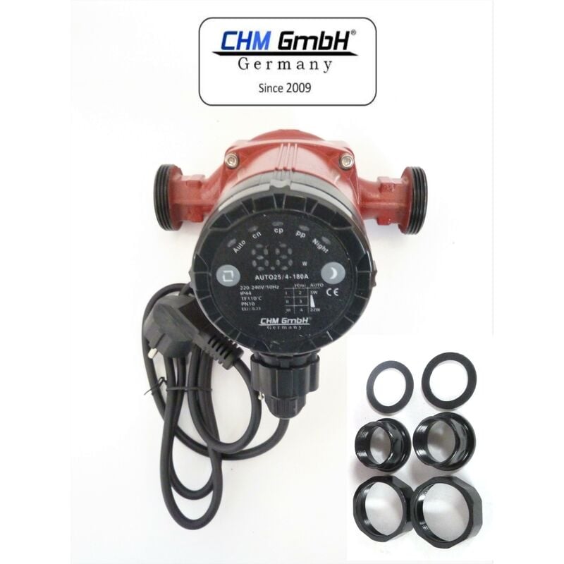 GmbH® Pompe à haut rendement 25-60/180 Auto Pompe de circulation pour chauffage - CHM