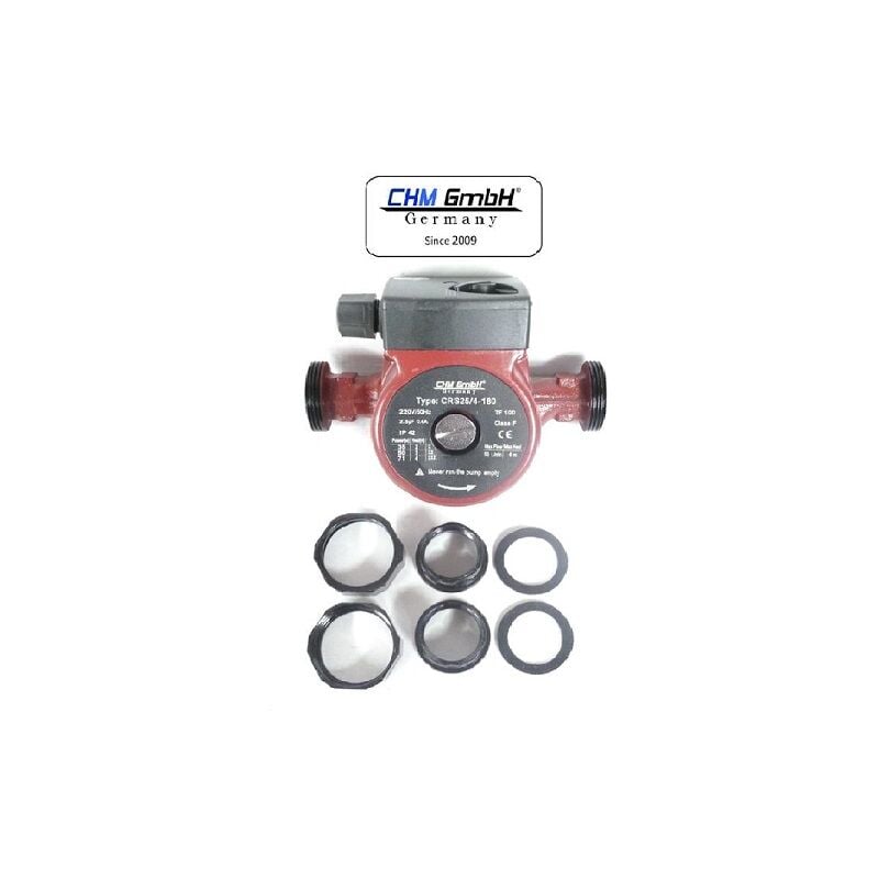 GmbH® Pompe de circulation 25-40/180 Pompe de chauffage Pompe de circulation Pompe d'efficacité - Rot/Schwarz - CHM