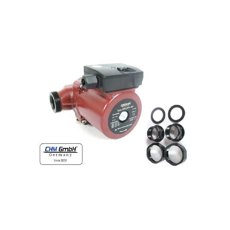 GmbH® Pompe de circulation 25-80/180 Pompe de chauffage Pompe de circulation Pompe d'efficacité - Rot/Schwarz - CHM