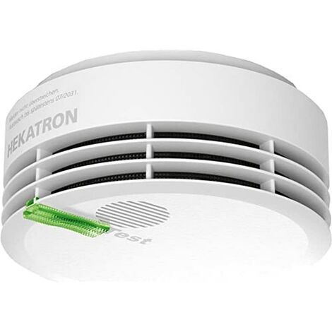 Hekatron Genius Plus Edition - Rilevatore di Fumo con Batterie Integrate e Cuscinetti Adesivi Inclusi - Bianco