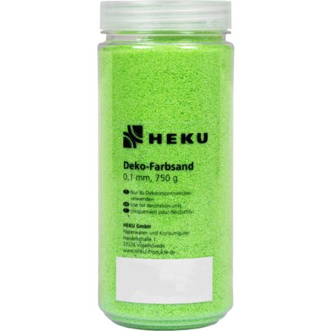 Heku 30330-16 decorativa/sabbia colorata verde chiaro, 750 g, in barattolo richiudibile, 750g, Unità