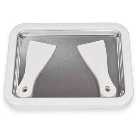 Heladera de acero inoxidable - Congelador de fácil montaje - Incluye 2 cucharas para hacer helado, granizado y yogur.