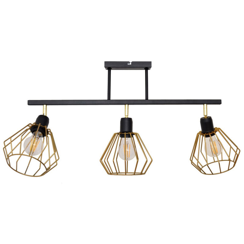 Helam - agat Semi Plafonnier Noir, Or 73cm Helam - agat Semi Plafonnier Noir, Or 73cm