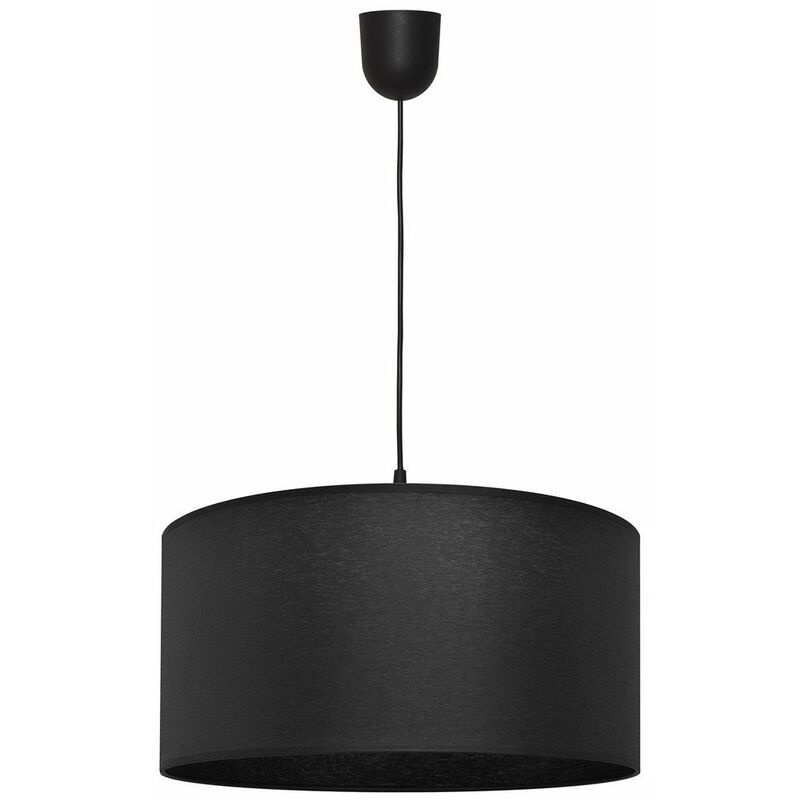 Helam - Alba Cylindrical Pendant Ceiling Light Black 40cm