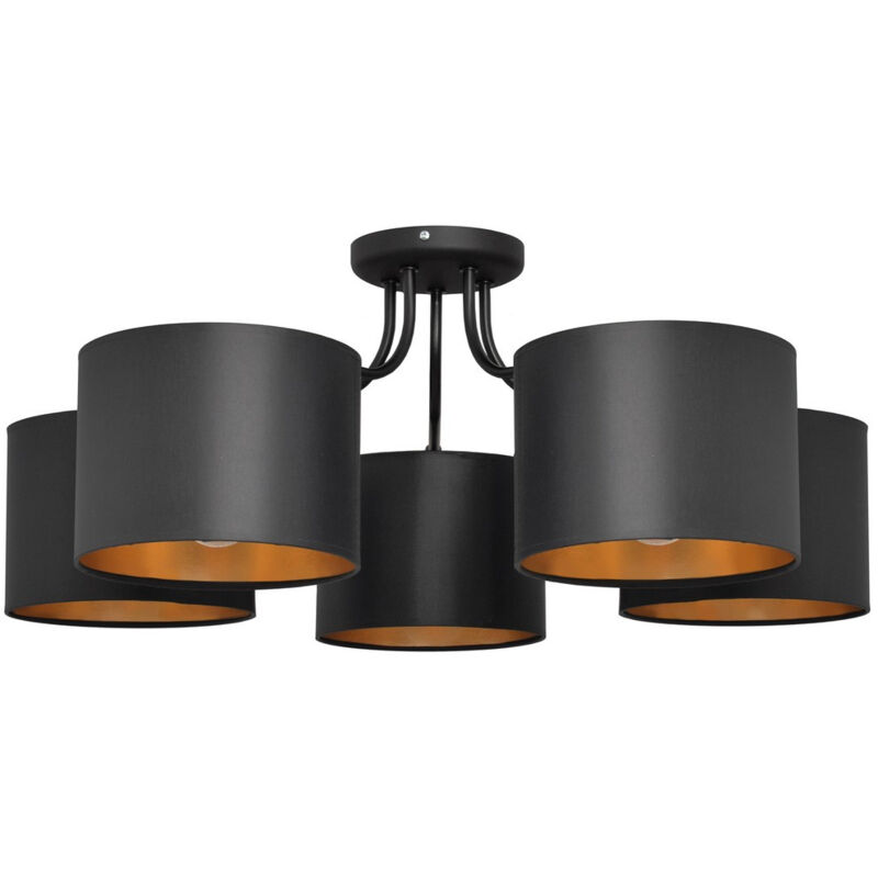 Alba Plafonnier semi-encastré à plusieurs bras noir, or 70cm - Helam