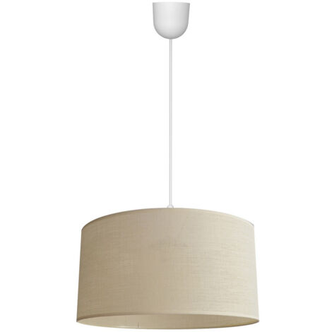 Helam ALBA Plafonnier Suspension Cylindrique Ecru, Blanc 40cm