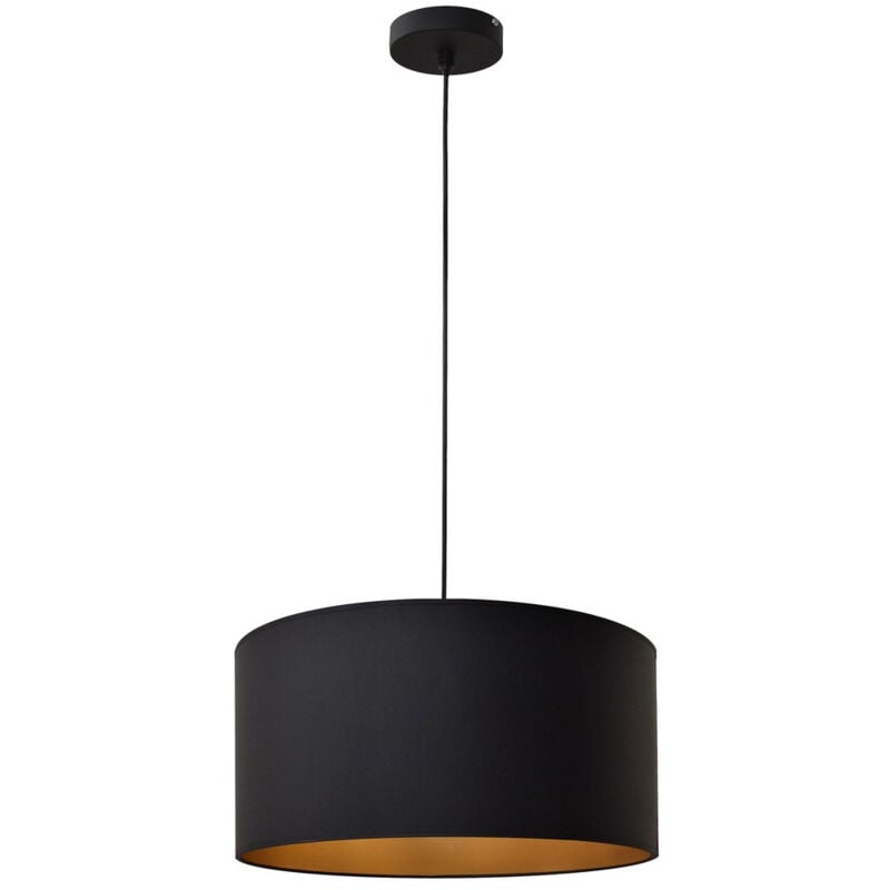 Helam Lighting - Helam alba Plafonnier Suspension Cylindrique Noir, Or 40cm