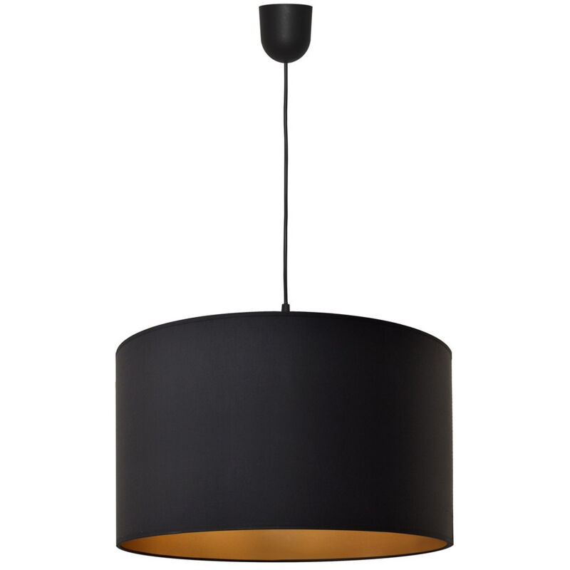 Alba Plafonnier Suspension Cylindrique Noir, Or 45cm - Helam Alba Plafonnier Suspension Cylindrique Noir, Or 45cm - Helam
