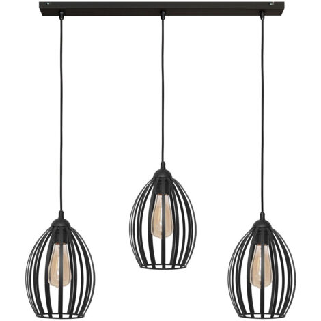 Helam DALI Plafonnier Barre Droite Noir 70cm