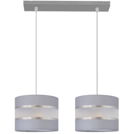 Helam HELEN Plafonnier Straight Bar Gris, Argent 45cm