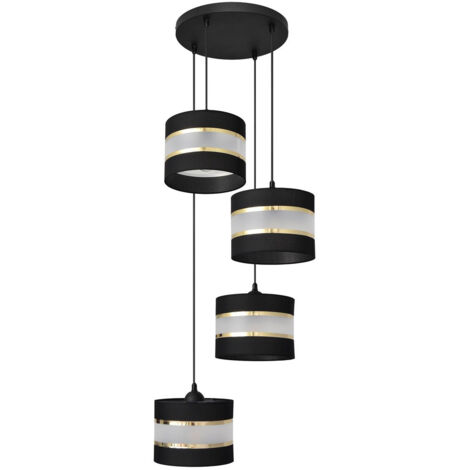 Helam HELEN Plafonnier Suspendu Cluster Noir, Or 35cm