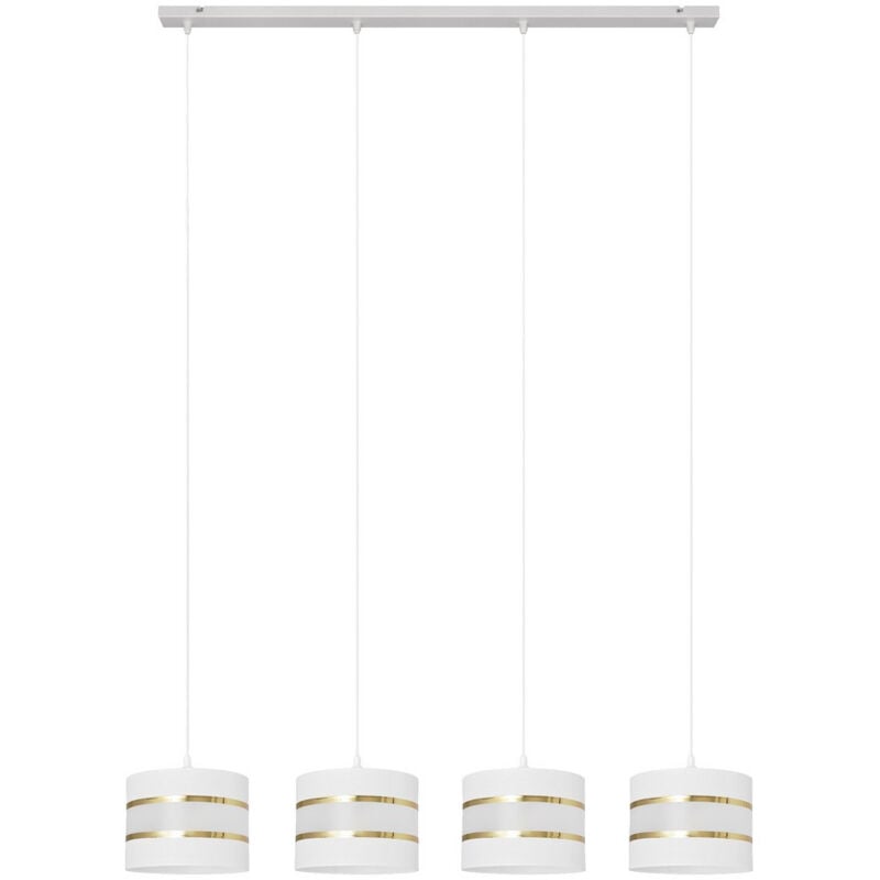 Helam Lighting - Helam helen Plafonnier Suspendu Straight Bar Blanc, Or 100cm