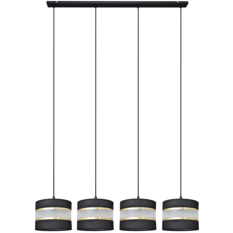 Helam HELEN Plafonnier Suspendu Straight Bar Noir, Or 100cm